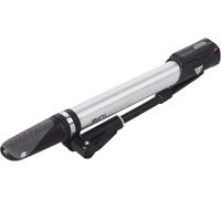 Mini pompa bici con calibro argento, L x W x H 27,4 x 3,8 x 1,8 cm / 10,8" x 1,5" x 0,7"