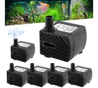Mini Pompa Dell'acqua, 6 Pezzi Pompa per Acquario, Mini Pompa Acqua180L/H 3W, Mini Pompa Acquario per Fontane, Acquario, Stagno, Idroponica, Interni O Esterni, 220V