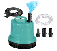 Mini pompa dell'acqua da 20 W, 1500 l/h: WIYETY, pompa dell'acqua per acquario, pompa per laghetto, con 3 ugelli e tubo da 1,5 m, pompa sommergibile per acquario, giardino, fontana (blu)