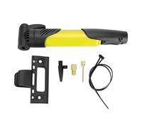 Mini pompa per bici Pompa telaio portatile, Pompa per aria per biciclette compatta Flaricatura in bici resistente con aghi per pompa a sfera e kit di montaggio del telaio, pompe (Giallo)
