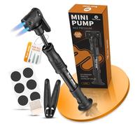 Mini pompa per bicicletta, in lega di alluminio, per valvole Presta e Schrader, portatile, leggera, per gonfiare gli pneumatici, mini pompa ad aria per mountain bike e bici da strada (nero-A)