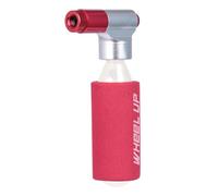 Mini pompa portatile per pneumatici della bicicletta, in lega di alluminio, per valvola francese Presta, lavorata a CNC con manicotto in EVA, argento e rosso