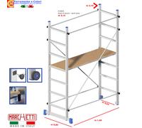 Mini Ponteggio MARCHETTI Trabattello Scala in Alluminio SUPERMINIO 80x158xH210cm