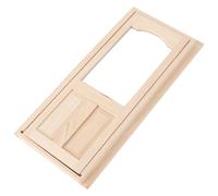 Mini Porta in Legno Massello per Casa delle Bambole, con Linea | Blank per Finitura e Scene in Miniatura, Accessori Inclusi, Colore Kaki, per Foto e Modellismo