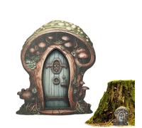 Mini porta pixieGarden - Piccola porta elfo in legno ornamento tronco da giardino | Accessori decorativi per la casa in miniatura all'aperto | Decorazione per la casa delle fiabe magiche per la casa