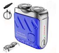 Mini Portable Beard Shaver Suitcase Design,Men Rotary Dual Ring Electric Shaver,USB Rechargeable Waterproof Mini Razor,Be Suitable For Home Travel Car Office