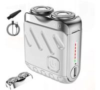 Mini Portable Beard Shaver Suitcase Design,Men Rotary Dual Ring Electric Shaver,USB Rechargeable Waterproof Mini Razor,Be Suitable For Home Travel Car Office