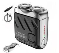 Mini Portable Beard Shaver Suitcase Design,Men Rotary Dual Ring Electric Shaver,USB Rechargeable Waterproof Mini Razor,Be Suitable For Home Travel Car Office