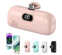Mini Portable Charger Power Bank for Phone, Small Portable Charger for iPhone, Upgraded 3000/5000/10000 Mah Fast Charging, Compatible with All Types Phone (pink,10000mA,Type-C interface)