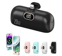 Mini Portable Charger Power Bank for Phone, Small Portable Charger for iPhone, Upgraded 3000/5000/10000 Mah Fast Charging, Compatible with All Types Phone (black,10000mA,for Lightning interface)
