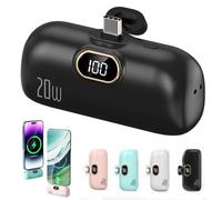 Mini Portable Charger Power Bank for Phone, Small Portable Charger for iPhone, Upgraded 3000/5000/10000 Mah Fast Charging, Compatible with All Types Phone (black,10000mA,Type-C interface)