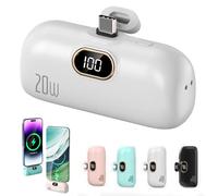 Mini Portable Charger Power Bank for Phone, Small Portable Charger for iPhone, Upgraded 3000/5000/10000 Mah Fast Charging, Compatible with All Types Phone (white,10000mA,Type-C interface)