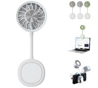 Mini Portable Fan, Magnetic Rechargeable Clip Device, 360 Adjustable Quiet Cooling Feature,Three Speed Cooling Device,for Outdoor Travel Picnic Stroller Beach Trip Home Bedroom Office Desk Phone(A)