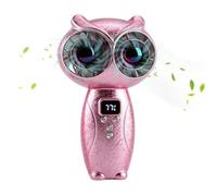 Mini Portable Fan - Owl-Shaped Low-Noise Digital Display Portable Fan