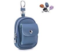 Mini portachiavi a zainetto in vera pelle,custodia con cerniera tinta unita,astuccio portachiavi in pelle PU,grazioso mini,regalo portatile per feste,astuccio anti-smarrimento con clip in metallo