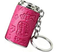 Mini portachiavi per monete, 2 in 1, portamonete portatile in lega di zinco, contenitore per il cambio sfuso con chiusura a scatto sicura, salvadanaio tascabile, rosa, Carino