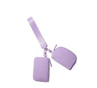 Mini portafogli da polso con cerniera intorno al polso, da donna, piccolo, portatile, doppio sacchetto, portachiavi, regalo per donne, viaggi, sport, attività all'aperto (viola), Viola, moderno