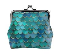 Mini portafoglio con stampa a squame di sirena, elegante e unico, con chiusura a bacio, impermeabile, per monete