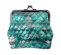 Mini portafoglio con stampa a squame di sirena, elegante e unico, con chiusura a bacio, impermeabile, per monete