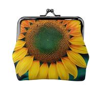 Mini portafoglio con stampa arcobaleno e girasole, elegante, unico, con chiusura a bacio, impermeabile, per monete