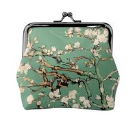 Mini portafoglio con stampa di fiori di mandorlo, elegante e unico, con chiusura a bacio, impermeabile, per monete