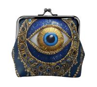 Mini portafoglio con stampa Evil Eye, elegante e unico, con chiusura a bacio, impermeabile, per monete