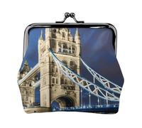 Mini portafoglio con stampa Tower Bridge a Londra, elegante, unico, con chiusura a bacio, impermeabile, per monete