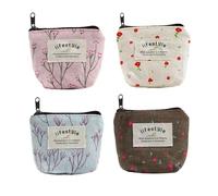 Mini Portafoglio da Donna - Set di 4 Pezzi Con Tasca Con Cerniera, Borsa per Cosmetici, Borsa da Viaggio in Tessuto per Riporre Monete e Carte