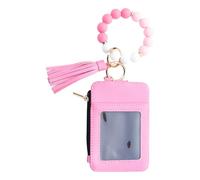Mini portafoglio da polso con cerniera intorno al polso per le donne sacchetto da polso portachiavi portatile portafoglio portamonete mini tasca portamonete da donna, 18 x 8 cm, rosa, Refer to