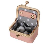 Mini portagioie in pelle da viaggio Portamonete portatile piccolo portamonete con serratura a bacio anello da viaggio, Rosa, Vintage