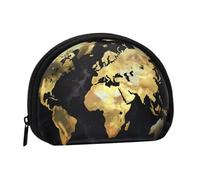 Mini portamonete astratto con mappamondo con cerniera per monete e chiavi, puoi anche riporre piccoli oggetti che desideri, Nero , Taglia unica, Portamonete