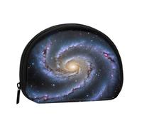 Mini portamonete con stampa dello spazio dell'universo stellato, con cerniera, piccolo portafoglio per donne e uomini, organizer compatto per denaro da viaggio, Nero , Taglia unica