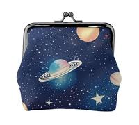 Mini portamonete con stampa di cielo stellato, universo spaziale, elegante e unico, con chiusura a bacio, impermeabile, per monete
