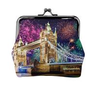 Mini portamonete da donna con stampa Night London Tower Bridge (11,5 x 10,5 cm) squisito, nero, Taglia unica