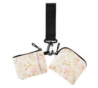 Mini portamonete da donna, in oro rosa, con portachiavi, per lavoro, viaggi, confezione da 2, Oro rosa Romantico San Valentino rosa, 1 size, Casual