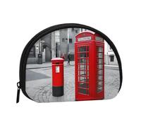 Mini portamonete rosso con cabina telefonica di Londra, con cerniera, per monete, chiavi, si può anche riporre piccoli oggetti che si desidera, Nero , Taglia unica, Portamonete