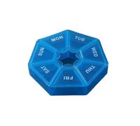 Mini portapillole portatile da 7 giorni con sette scomparti | Il mini portapillole portatile a sette scomparti mantiene i medicinali organizzati for i viaggi(Blue)