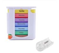 Mini portapillole portatile da 7 giorni con sette scomparti | Il mini portapillole portatile a sette scomparti mantiene i medicinali organizzati for i viaggi(A 2pcs)