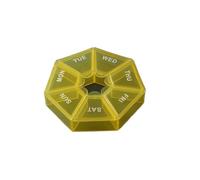 Mini portapillole portatile da 7 giorni con sette scomparti | Il mini portapillole portatile a sette scomparti mantiene i medicinali organizzati for i viaggi(Yellow)