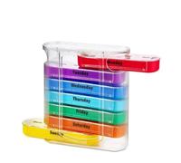 Mini portapillole portatile da 7 giorni con sette scomparti | Il mini portapillole portatile a sette scomparti mantiene i medicinali organizzati for i viaggi(D)