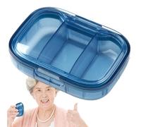 Mini portapillole portatile - per pillole da viaggio trasparente a 3 griglie con scomparto magnetico rimovibile per dosi mattina, mezzogiorno e sera | Organizzatore giornaliero di medicinali
