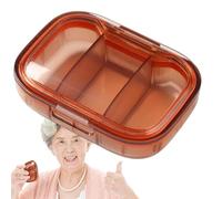Mini portapillole portatile - per pillole da viaggio trasparente a 3 griglie con scomparto magnetico rimovibile per dosi mattina, mezzogiorno e sera | Organizzatore giornaliero di medicinali