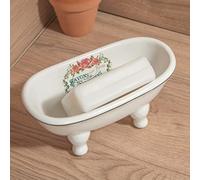 Mini portasapone in ceramica per vasca da bagno, con piedini a forma di artiglio, stile 04