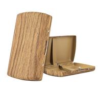 Mini portasigarette in metallo effetto legno, contiene 12 pezzi di sigarette normali King size 84 mm, non può contenere 100 e non può contenere carte di credito (Grana del legno-giallo, Size 12pcs)