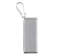 Mini portasigarette tascabile portatile con portachiavi, portasigarette multifunzione in metallo posacenere per esterno impermeabile, contiene 8 sigarette spesse,Silver