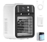 Mini portatile Air Conditioner Cooler umidificatore, aria condizionata portatile con 2 Wind Speeds & Cool Mists, ricaricabile Car Ac for Home Camping Car Office Rv [Classe energetica A]
