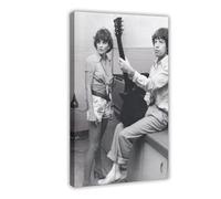 Mini poster vintage originale _ Magazine Clipping - Mick Jagger (The Rolling Stones) & Linda Ronstadt, Los Angeles, 1978 poster su tela, decorazione artistica da parete per soggiorno camera da letto