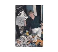 Mini poster vintage originale _ Ritaglio rivista - The Fall's Mark E. Smith At Home With His Record Collection, poster su tela anni '80, decorazione artistica da parete per soggiorno camera da letto D