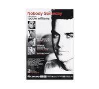 Mini poster vintage originale, su tela, motivo: "Nobody Somebody_ A Film About Robbie Williams", decorazione per camera da letto, ufficio, stanza, regalo, dimensione: 60 x 90 cm