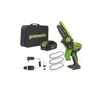 Potatore a batteria GREENWORKS G48MCS10XK2 - mini motosega - 3 CATENE INCLUSE